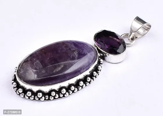 Shimmering Purple German Silver Pendant For Women-thumb3