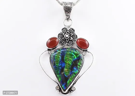 Shimmering Multicoloured German Silver Pendant For Women-thumb4