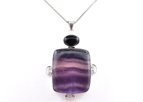 Shimmering Purple German Silver Pendant For Women-thumb3