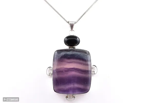 Shimmering Purple German Silver Pendant For Women-thumb4