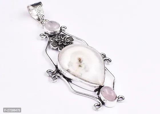 Shimmering White German Silver Pendant For Women-thumb2