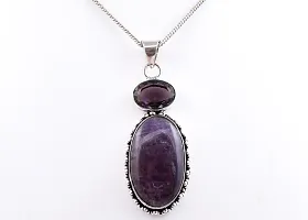 Shimmering Purple German Silver Pendant For Women-thumb3