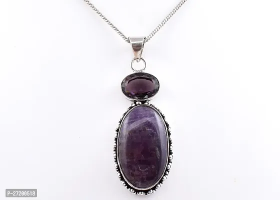 Shimmering Purple German Silver Pendant For Women-thumb4