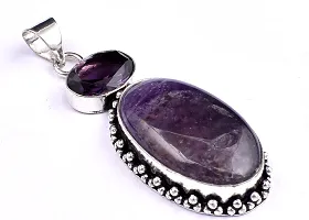 Shimmering Purple German Silver Pendant For Women-thumb1