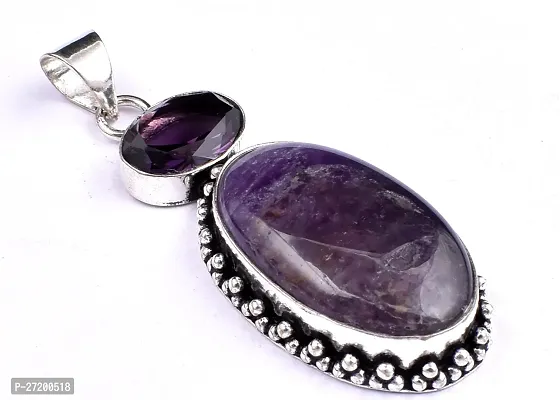 Shimmering Purple German Silver Pendant For Women-thumb2