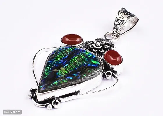 Shimmering Multicoloured German Silver Pendant For Women-thumb3