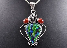 Shimmering Multicoloured German Silver Pendant For Women-thumb4