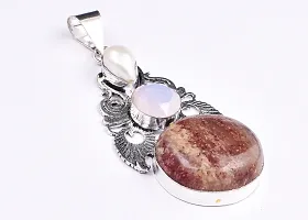 Shimmering Brown German Silver Pendant For Women-thumb1