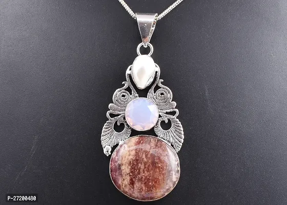 Shimmering Brown German Silver Pendant For Women-thumb5
