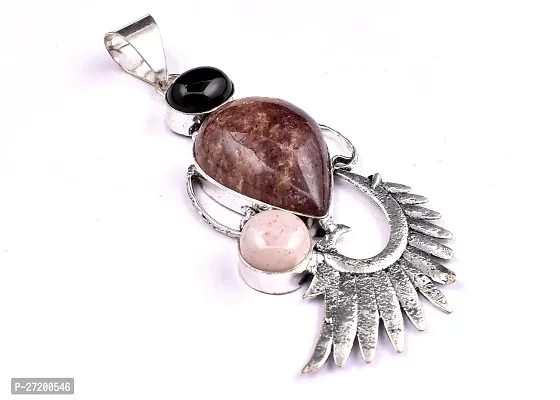 Shimmering Brown German Silver Pendant For Women-thumb2