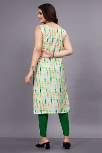 Straight Green Printed Cotton Kurta-thumb1