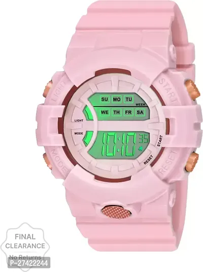 Stylish Pink Silicone Analog And Digital For Men-thumb0