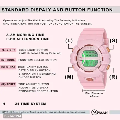 Stylish Pink Silicone Analog And Digital For Men-thumb2
