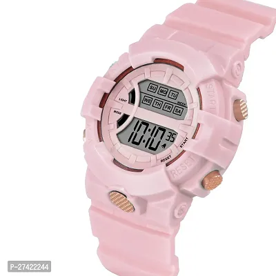 Stylish Pink Silicone Analog And Digital For Men-thumb3