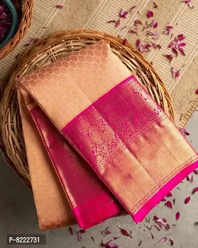 Classic Silk Blend Jacquard Saree with Blouse piece-thumb0