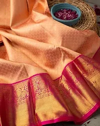 Classic Silk Blend Jacquard Saree with Blouse piece-thumb2