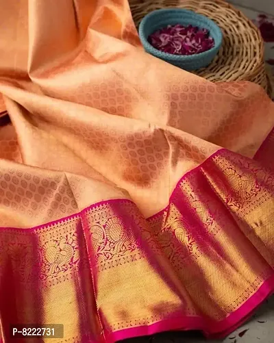 Classic Silk Blend Jacquard Saree with Blouse piece-thumb3