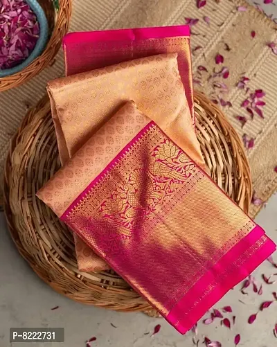 Classic Silk Blend Jacquard Saree with Blouse piece-thumb2