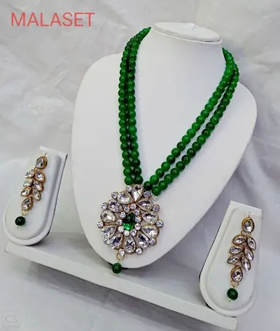 Partywear Pearl and Kundan Necklace Set for Women