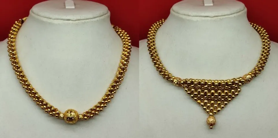 Pack of 2 Elegant Designer Golden Necklace For Women