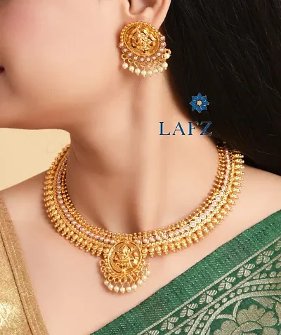 Traditional Designer Gold Plated Ethnic Necklace Set