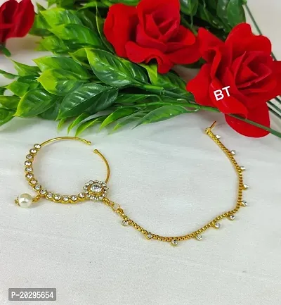 Buy Bridal Nose Ring with Chain Nath Bridal Jewellery Sets Nose pin rings
