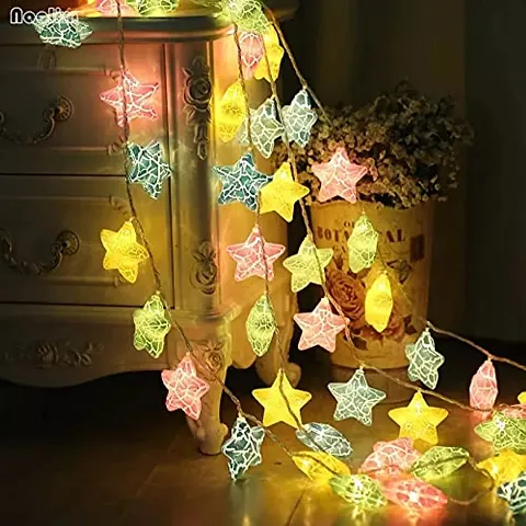 Karaksh Decorative Colorful Star 20 LED Star String Lights for Indoor Outdoor Home Party Diwali Christmas Decoration (Warm White, 3 m) , Cute Led Lights , Star Light , Diwali Light