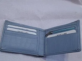 Stylish Blue Solid Short Length Wallet For Men-thumb2