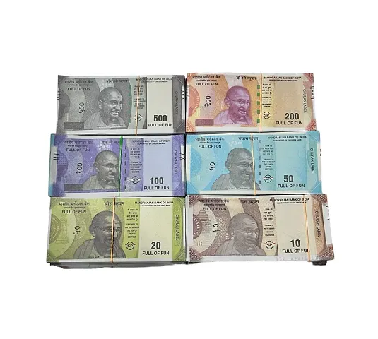 (100 Each X 6 600 Fake Note) Playing Indian Currency Fake Note Nakli Note Duplicate Money Fake Currency Notes Bundle Money To Play Nakli Note Learning  Education Money For Kids - Multicolor