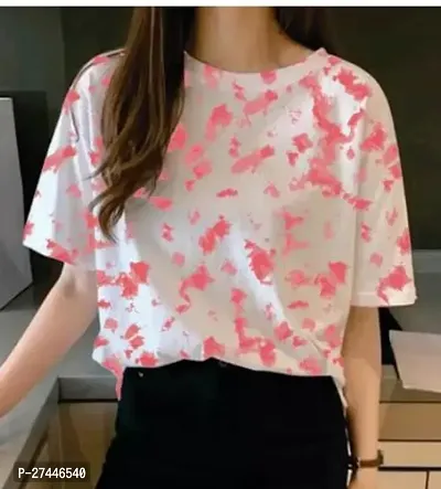 Stylish Pink Cotton Printed Top For Women-thumb0