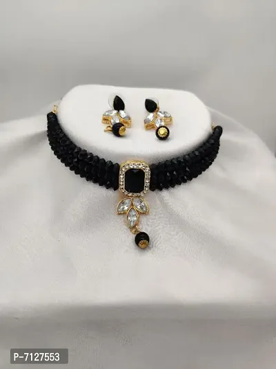Black Alloy Jewellery Sets For Women-thumb0