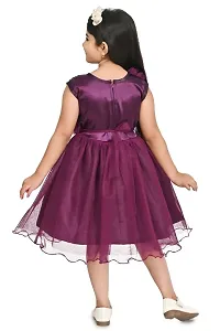 Stylish Purple Velvet Embellished Fit And Flare Dress For Girl-thumb1