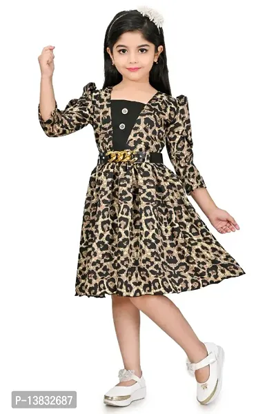 Multicolor Animal Print Cotton Blend Dress-thumb5