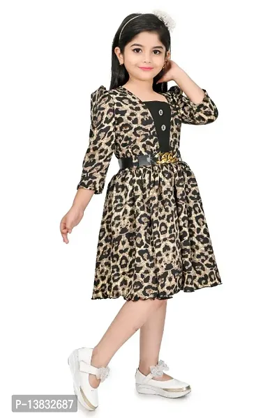 Multicolor Animal Print Cotton Blend Dress-thumb2