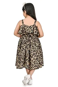 Girls Embellished Animal Print Gown Dress-thumb1