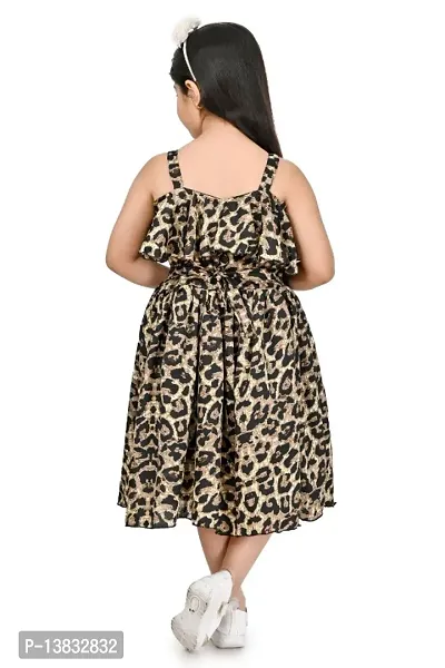 Girls Embellished Animal Print Gown Dress-thumb2