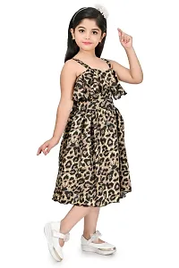 Girls Embellished Animal Print Gown Dress-thumb3