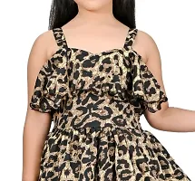 Girls Embellished Animal Print Gown Dress-thumb4