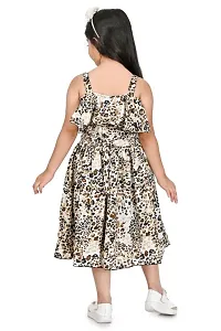 Girls Embellished Animal Print Gown Dress-thumb1