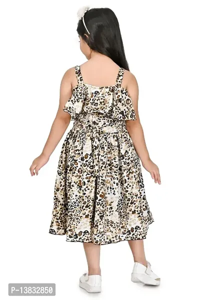 Girls Embellished Animal Print Gown Dress-thumb2