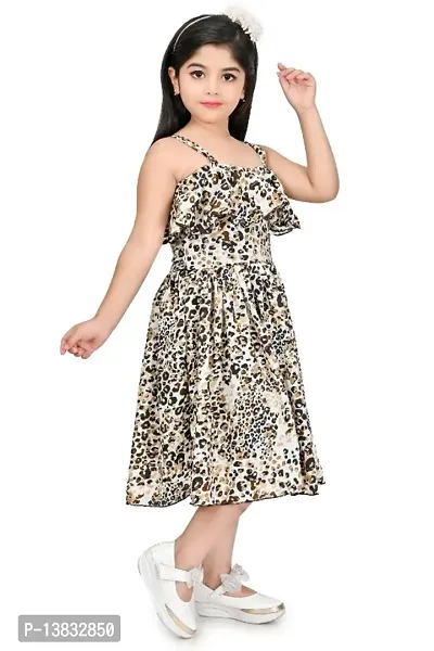 Girls Embellished Animal Print Gown Dress-thumb4