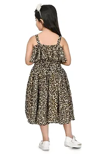 Girls Embellished Animal Print Gown Dress-thumb1