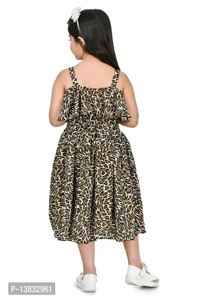 Girls Embellished Animal Print Gown Dress-thumb2