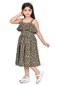 Girls Embellished Animal Print Gown Dress-thumb2