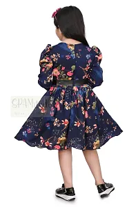 SPAMitude Girls Cotton Floral Print Gown Dress-thumb1