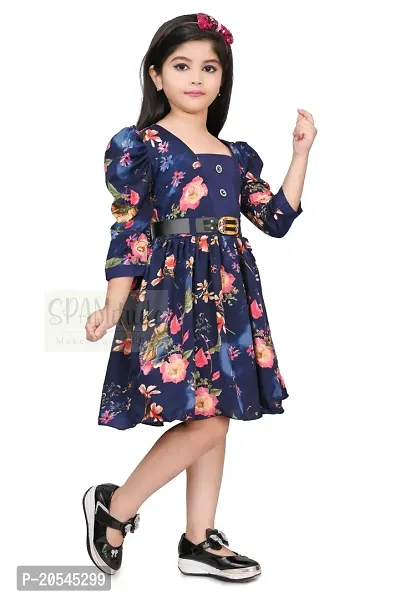 SPAMitude Girls Cotton Floral Print Gown Dress-thumb4