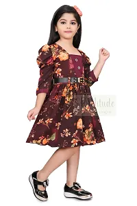 SPAMitude Girls Cotton Floral Print Gown Dress-thumb1