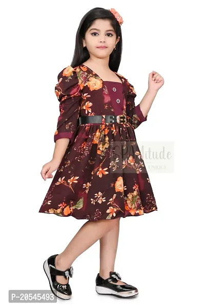 SPAMitude Girls Cotton Floral Print Gown Dress-thumb2