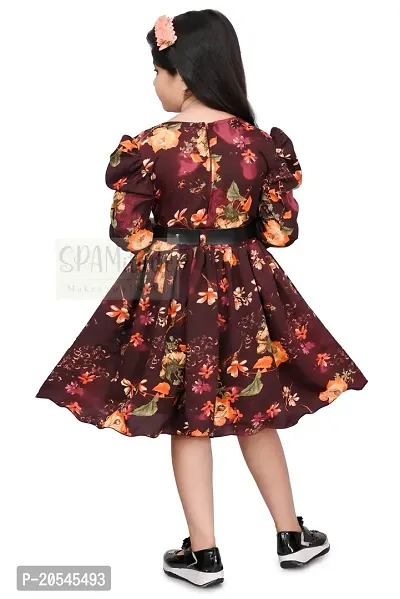 SPAMitude Girls Cotton Floral Print Gown Dress-thumb4