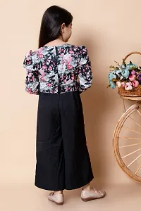 Girls Self Designed Premium Cotton Jumpsuit Dress-thumb2
